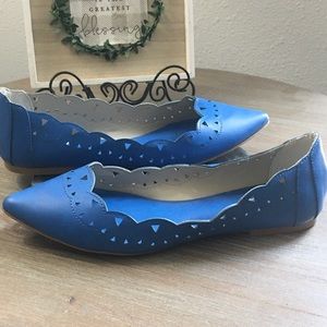 MIA new blue flats with laser cut sides.